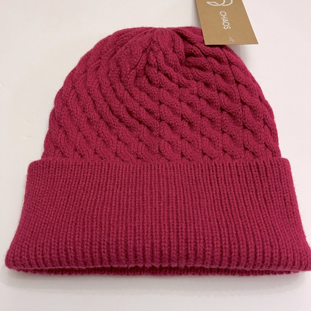 Chaos Women’s Cuff Cable Knit cuff Fuchsia Beanie - One size